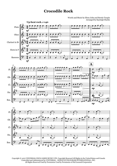 Crocodile Rock (arr. Kayleigh Huelin)