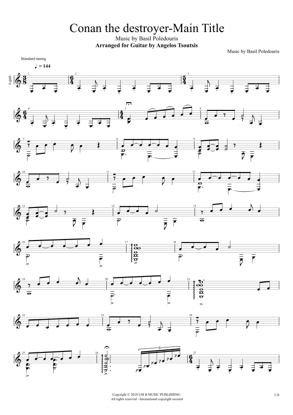 Conan The Destroyer - Main Title (arr. angelos tsoutsis)