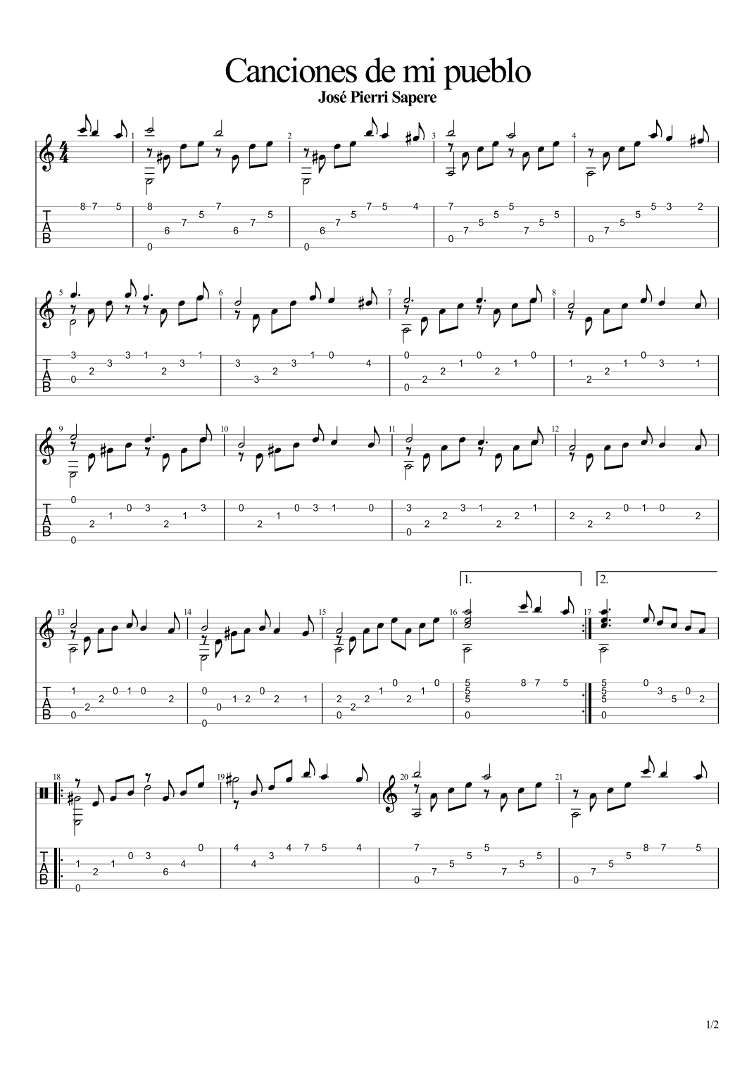 Canciones de mi pueblo (arr. Leonardo Ramos)