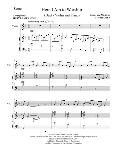 Here I Am To Worship (arr. Gary Lanier)