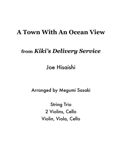 Kiki's Delivery Service (on A Clear Day) (arr. Megumi Sasaki)