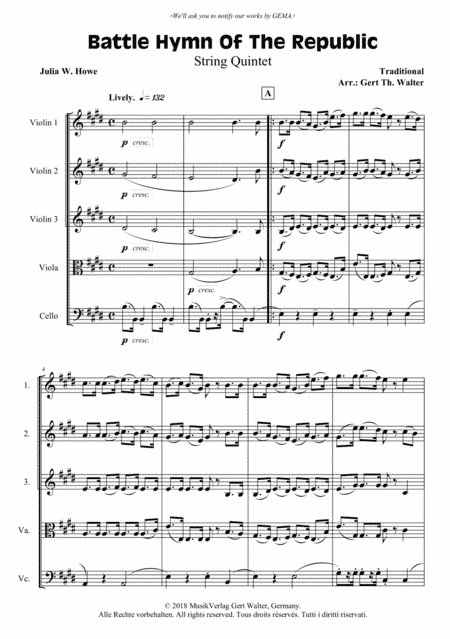 Battle Hymn Of The Republic (arr. Gert Th. Walter)