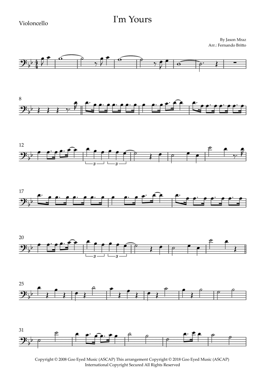 I'm Yours (arr. Fernando Britto)