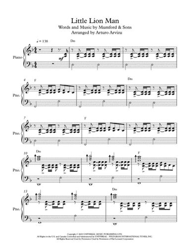 Little Lion Man (arr. Arturo Arvizu)