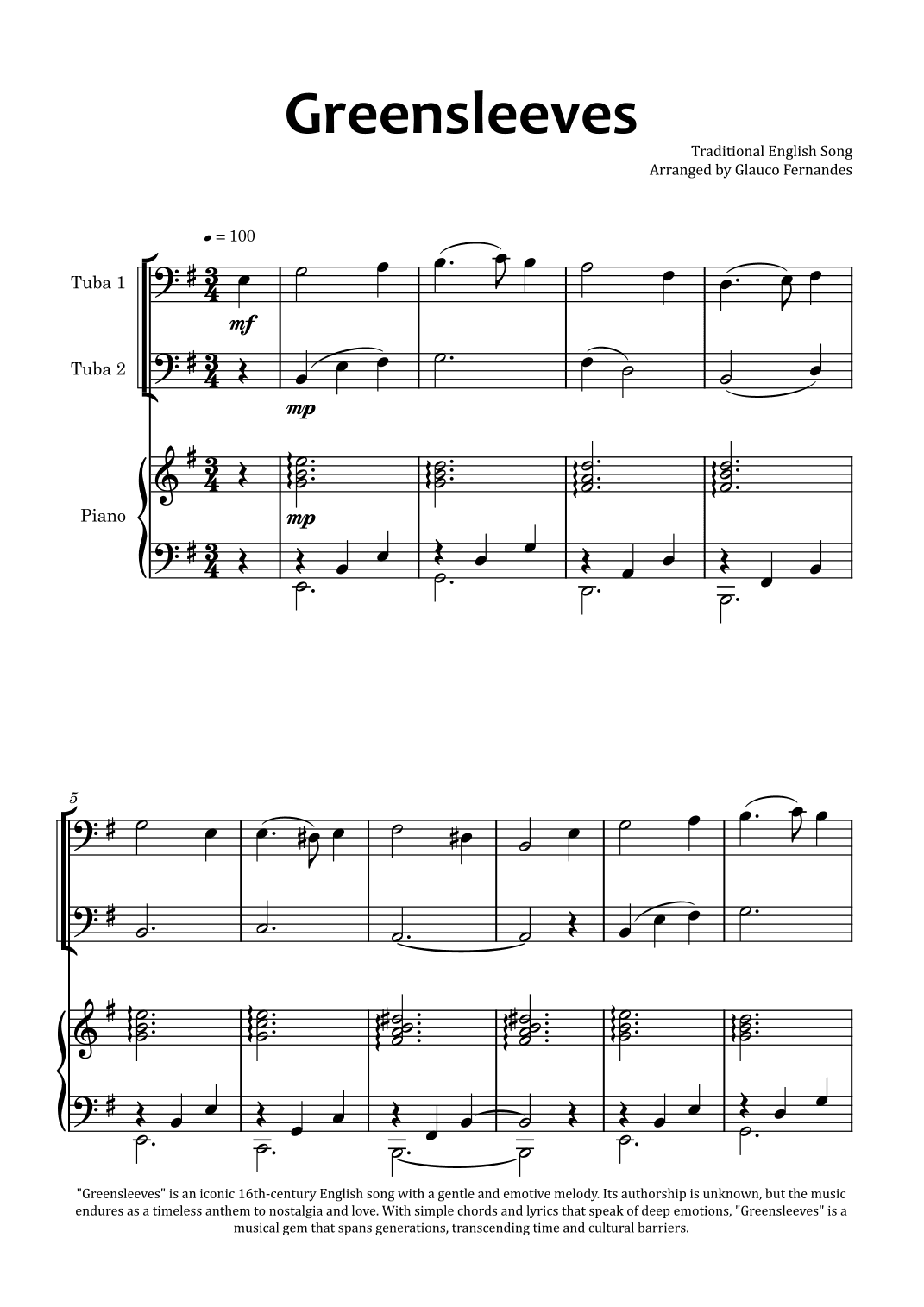 Greensleeves (arr. Glauco Fernandes)