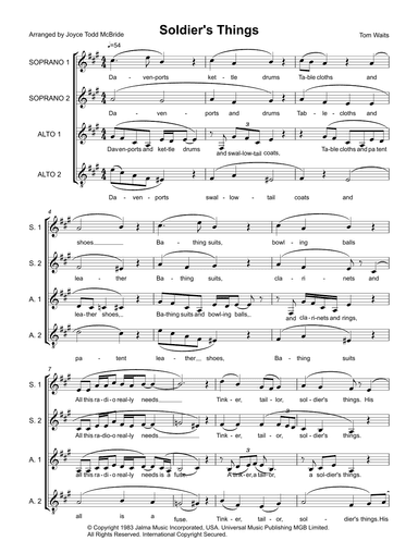 Soldier's Things (arr. Joyce Todd McBride)
