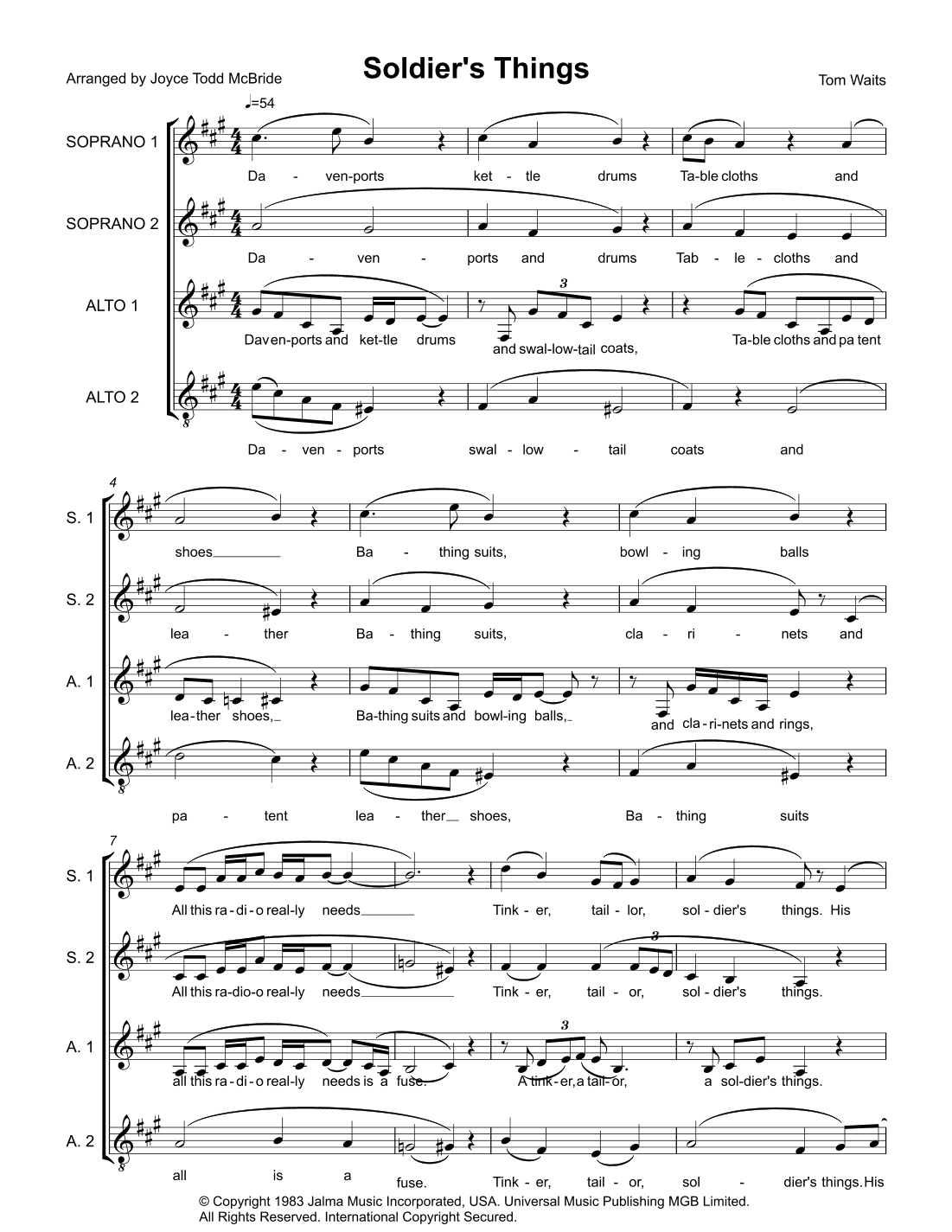 Soldier's Things (arr. Joyce Todd McBride)