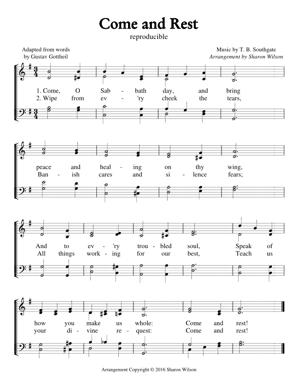 Come and Rest (Sabbath Celebration) (arr. Sharon Wilson)