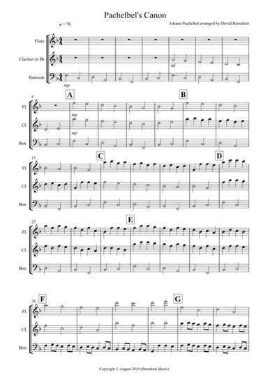 Pachelbel's Canon for Wind Trio (arr. David Burndrett)