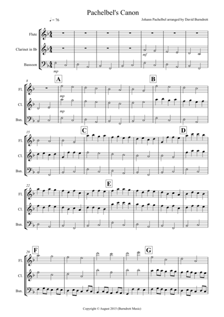 Pachelbel's Canon for Wind Trio (arr. David Burndrett)