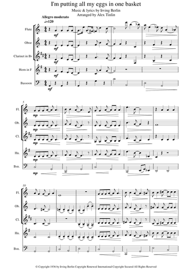 I'm Putting All My Eggs In One Basket (arr. Alex Tinlin)