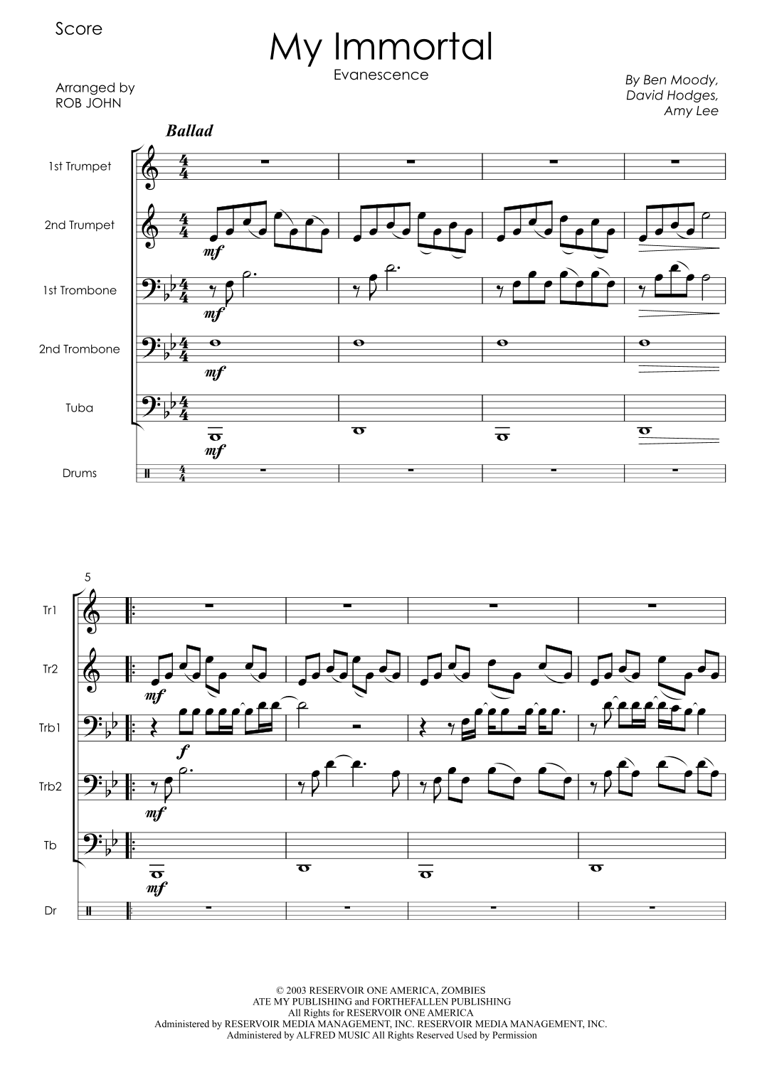 My Immortal (arr. Rob John)