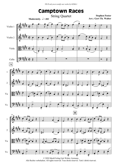 Camptown Races (arr. Gert Th. Walter)