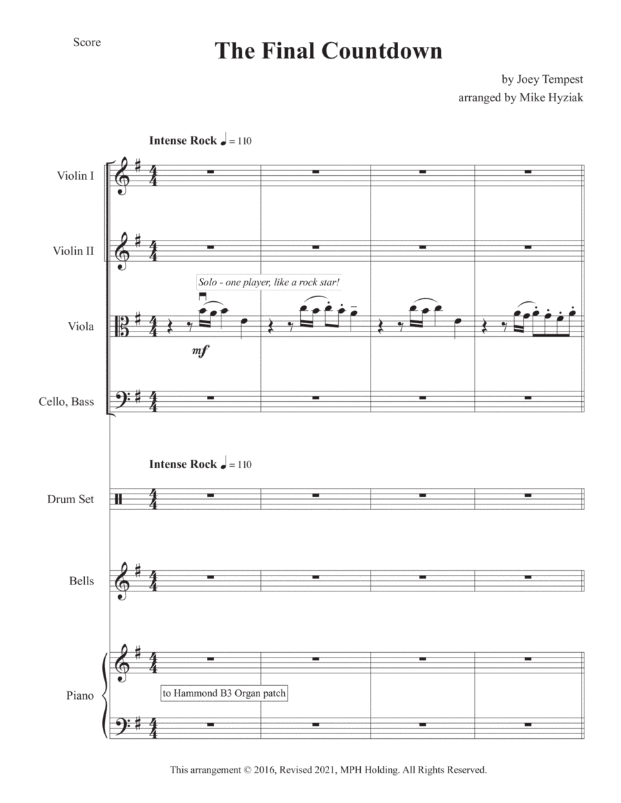 Final Countdown (arr. Mike Hyziak)