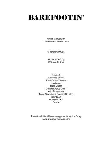 Barefootin' (arr. Jim Farley www.arrangementsone.com)