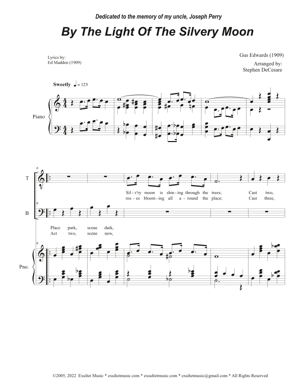 By The Light Of The Silvery Moon (2-part choir - (TB) (arr. Stephen DeCesare)