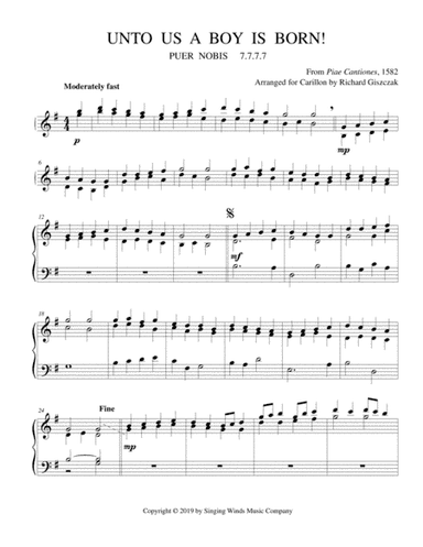 Unto Us a Boy Is Born! (PUER NOBIS) (arr. Richard Giszczak)