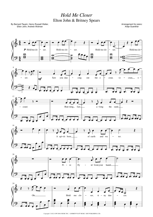 Hold Me Closer (arr. Antje Günther)