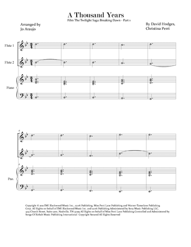 A Thousand Years (arr. Jo Araujo)