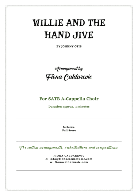 Willie And The Hand Jive (arr. Fiona Caldarevic)