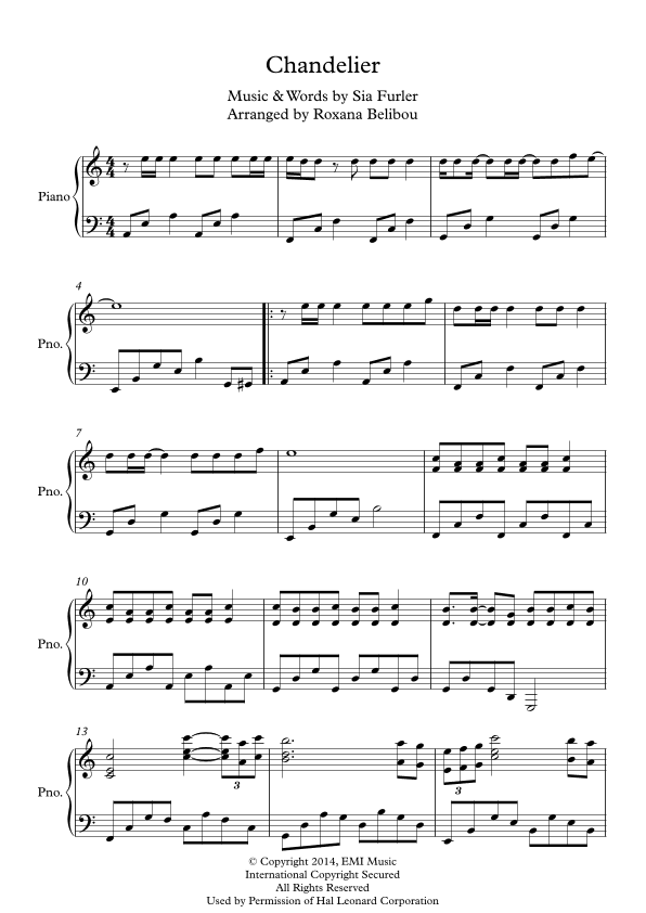 Chandelier (arr. Roxana Belibou)