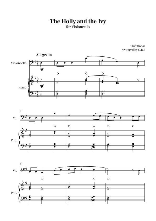 The Holly and the Ivy (arr. GDJ)