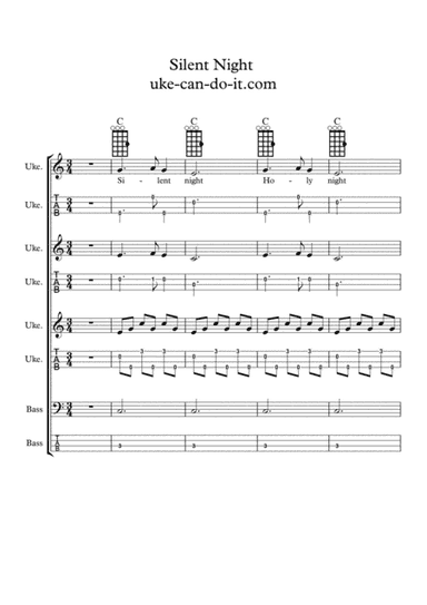 Silent Night for Ukulele Ensemble/Orchestra (arr. Chris J. Day)