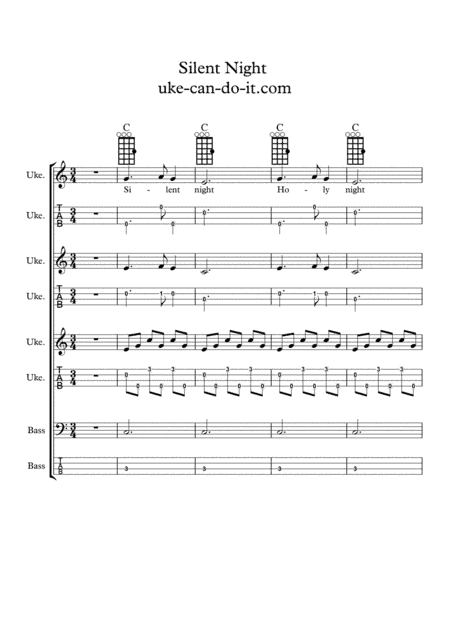 Silent Night for Ukulele Ensemble/Orchestra (arr. Chris J. Day)