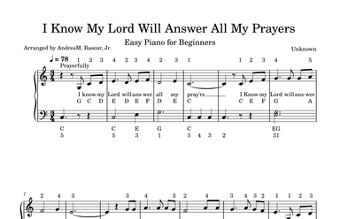 I Know My Lord Will Answer All My Prayers (arr. Andres M. Bascar, Jr.)