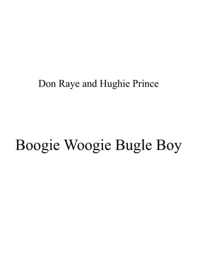 Boogie Woogie Bugle Boy (arr. Chris Potter)