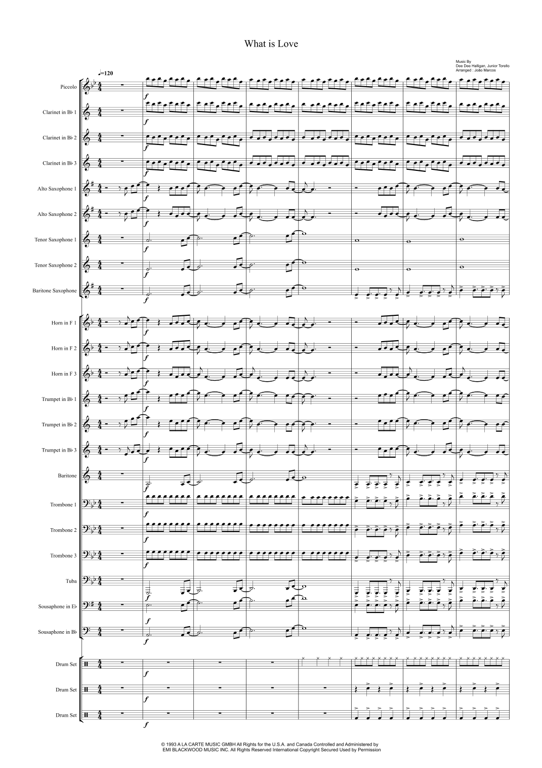 What Is Love - Score Only (arr. João Marcos Maciel)