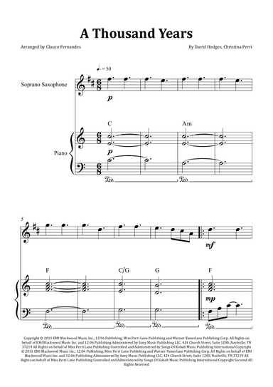 A Thousand Years (arr. Glauco Fernandes)
