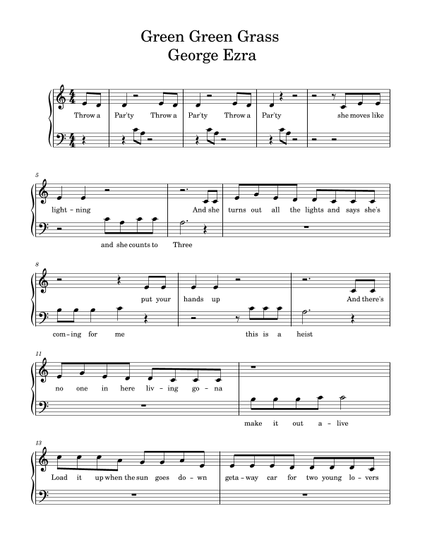 Green Green Grass (arr. Gillian McCoy)