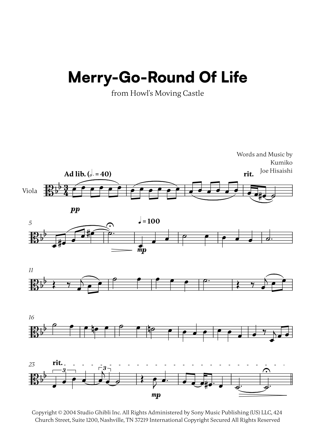 Merry-go-round Of Life (arr. Cadenza Editions)