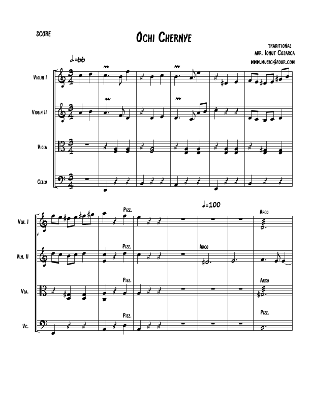 Ochi Chernye (arr. Ionut Cosarca)