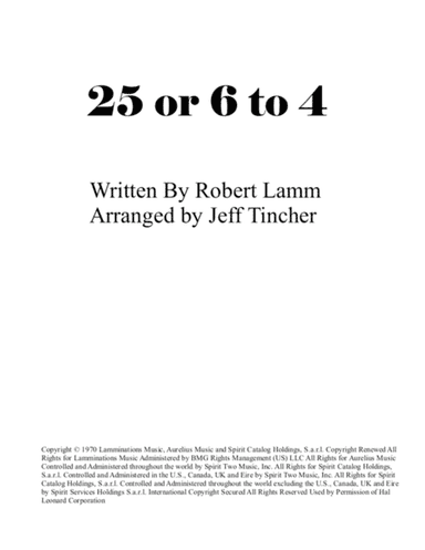 25 Or 6 To 4 (arr. Jeff Tincher)
