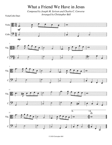 What a Friend We Have in Jesus - Viola/Cello Duet (arr. Christopher Bell)