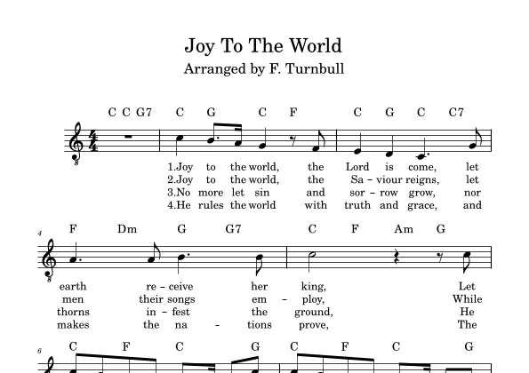 Joy To The World (arr. F. Turnbull)
