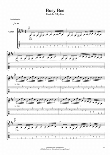 Busy Bee Tablature