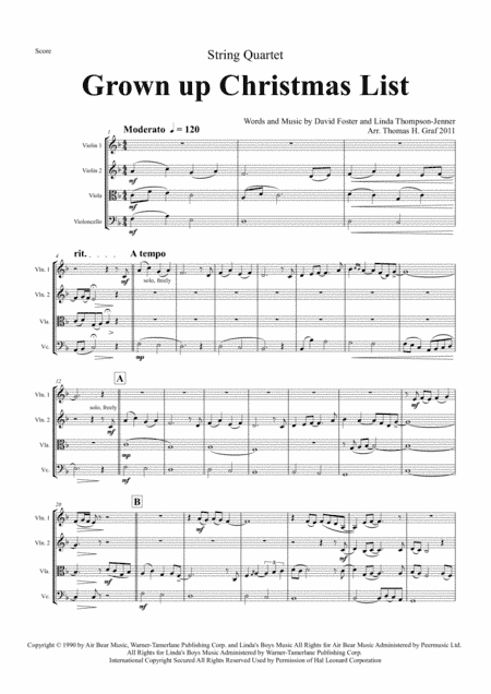 Grown-Up Christmas List (arr. Thomas H. Graf)