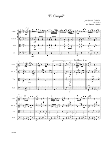 El Coquí (arr. Samuel Valentín)