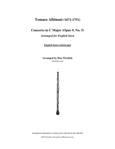 Concerto for English horn in C Major, Op. 9 No. 5 (arr. Don Werdick (1946 - ))