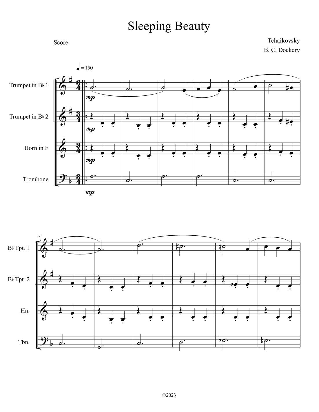 Sleeping Beauty Waltz (Brass Quartet) (arr. B. C. Dockery)