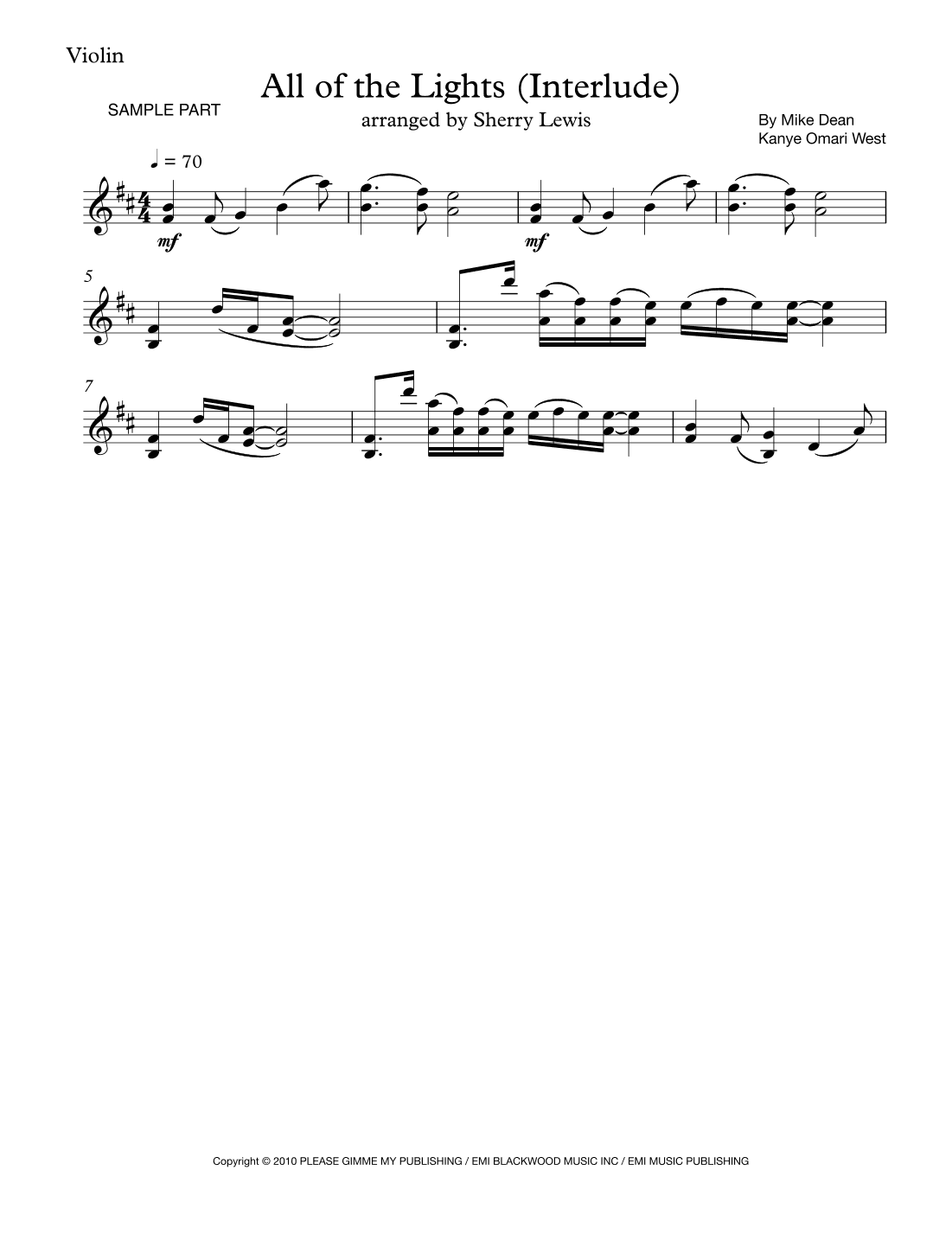 All Of The Lights (arr. Sherry Lewis)