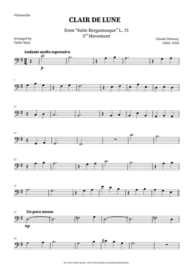 Clair de Lune - Cello (arr. Valdir Maia)