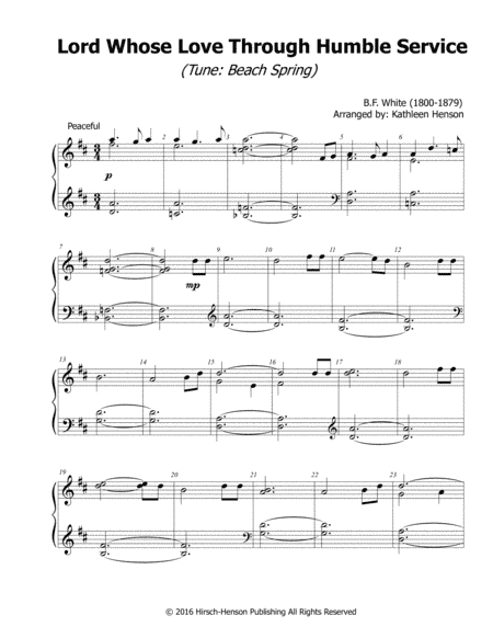 Lord Whose Love Through Humble Service (Beach Spring) (arr. Kathleen Henson)