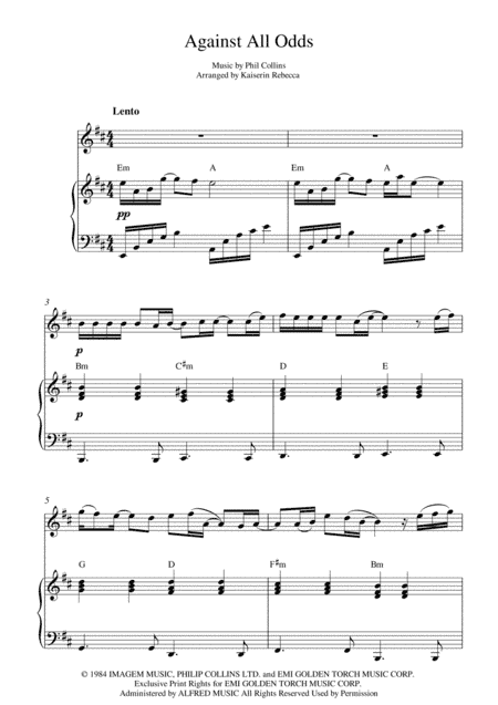 Against All Odds (take A Look At Me Now) (arr. Kaiserin Rebecca)