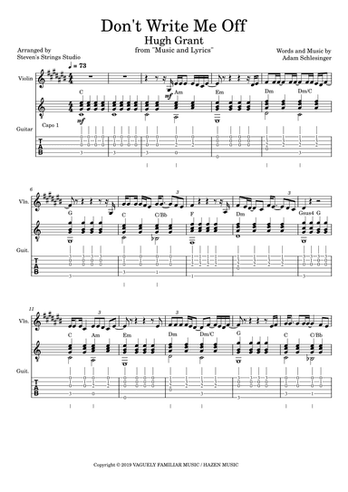 Don't Write Me Off (arr. Steven's Strings Studio)
