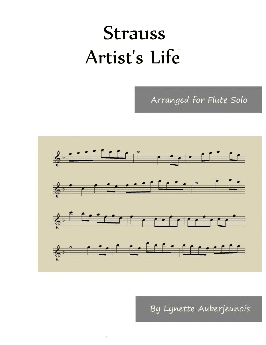 Artist’s Life - Flute Solo (arr. Lynette Auberjeunois)