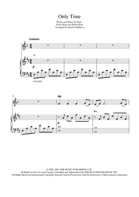 Only Time (arr. Kaiserin Rebecca)